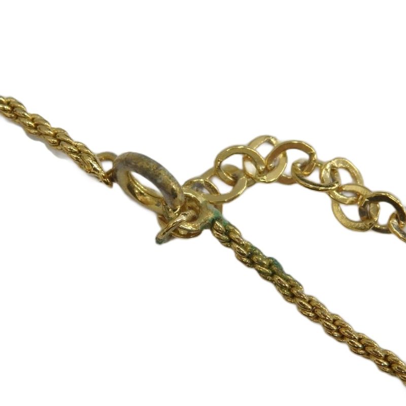 Dior Necklace Pendant Logo Rhinestone Gold