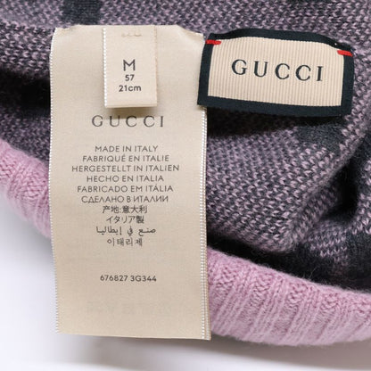 Gucci GG Logo Cashmere Knit Hat M 57