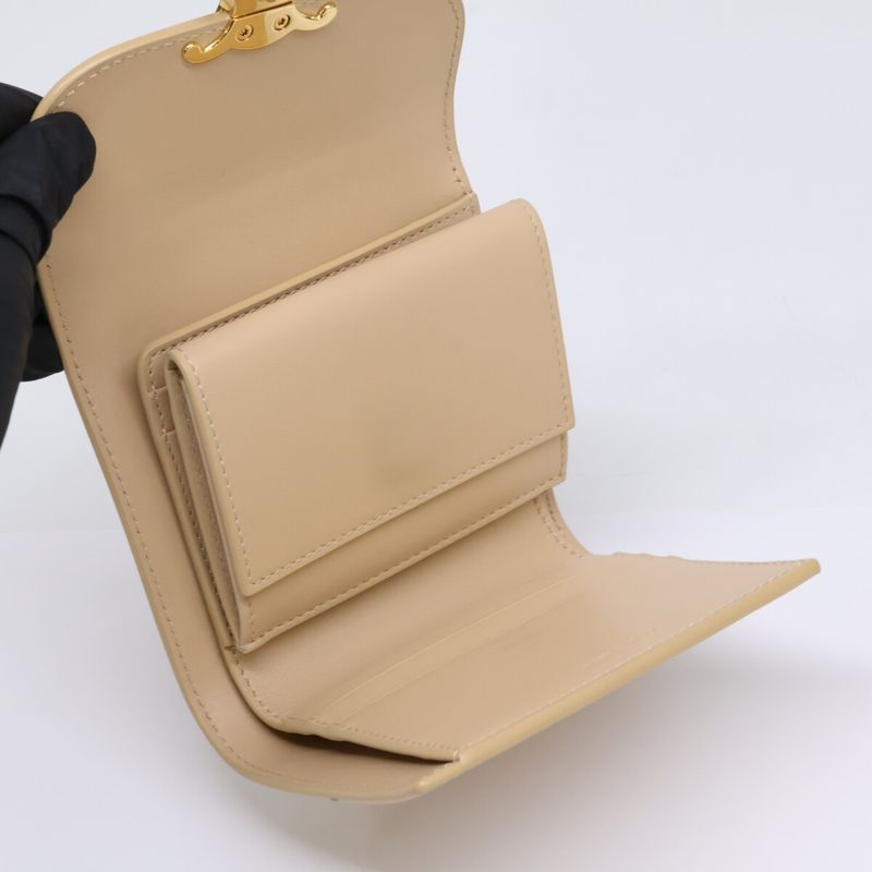 Celine Small Flap Wallet Triomphe Shiny Calfskin