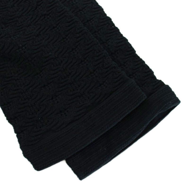 Chanel Dress Knit 3/4 Sleeve Knee Length CC Logo 36 S Black