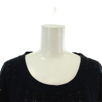 Chanel Dress Knit 3/4 Sleeve Knee Length CC Logo 36 S Black