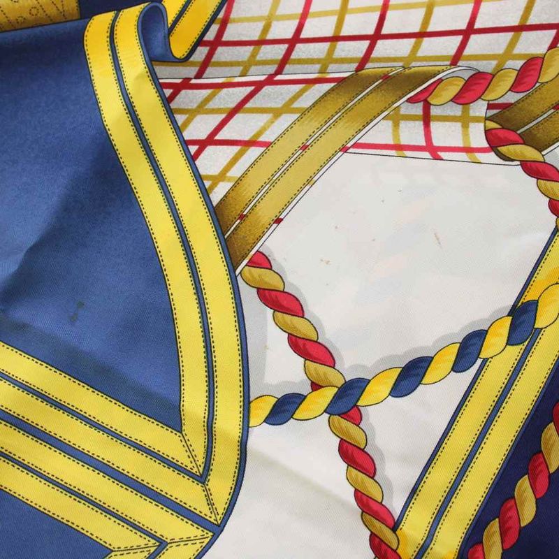 Hermes Carre 90 Grande Tenue Horse Formal Wear Scarf All Over Pattern Logo Navy