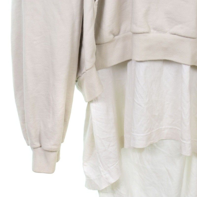 Balenciaga Layered Hoodie Pullover Oversize 4 Beige Sweater