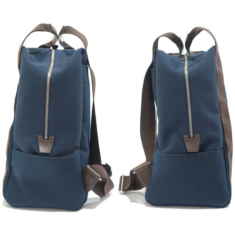 Hermes Sac Depan Sage Gourme Toile Navy Backpack
