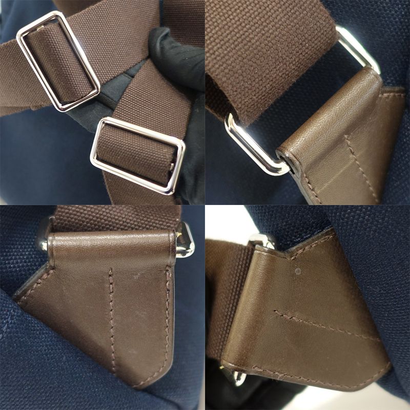 Hermes Sac Depan Sage Gourme Toile Navy Backpack
