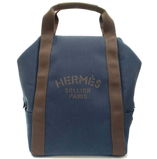 Hermes Sac Depan Sage Gourme Toile Navy Backpack