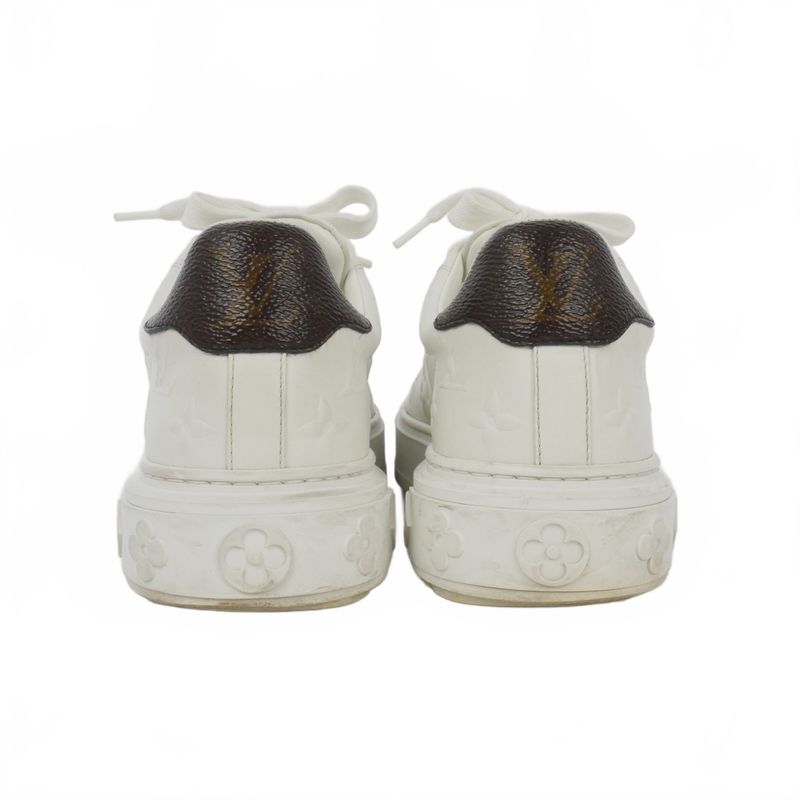 Louis Vuitton Time Out Line Monogram Sneakers Shoes 35.5 White