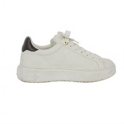 Louis Vuitton Time Out Line Monogram Sneakers Shoes 35.5 White