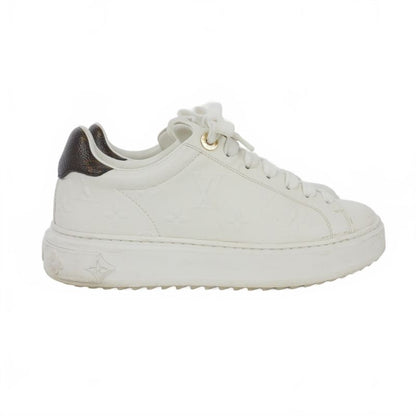 Louis Vuitton Time Out Line Monogram Sneakers Shoes 35.5 White