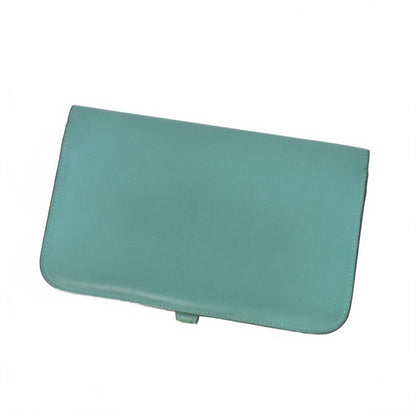 Hermes Dogon GM Wallet Veau Swift Blue Paon