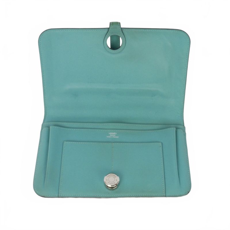 Hermes Dogon GM Wallet Veau Swift Blue Paon