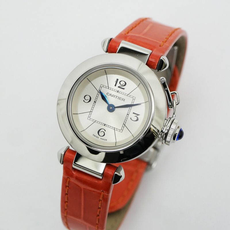 Cartier Miss Pasha Silver Dial SS Quartz Watch Polished
