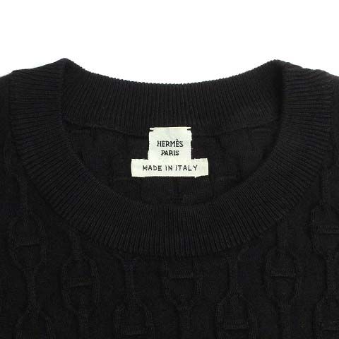 Hermes Silk Cashmere Knit Chaine D'ancre Embossed Jacquard Sweater French