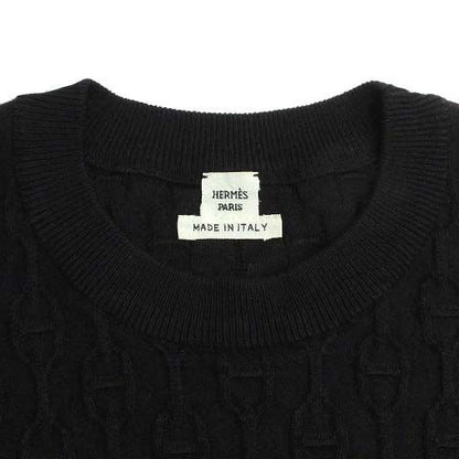 Hermes Silk Cashmere Knit Chaine D'ancre Embossed Jacquard Sweater French