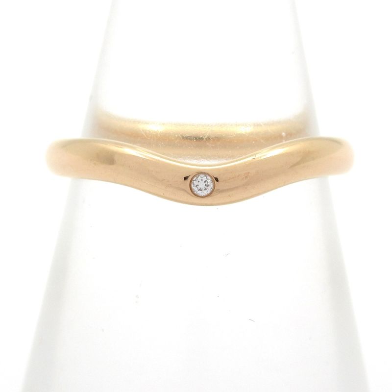 Tiffany & Co. Ring Curved Band 18K Pink Gold Diamond Total