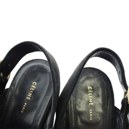 Celine Phoebe Philo Era Sandals Suede Open Toe Chunky Heel Ankle Strap 36