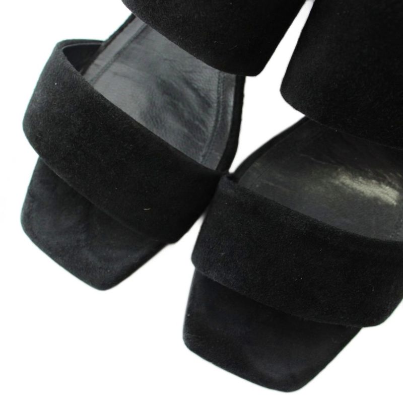 Celine Phoebe Philo Era Sandals Suede Open Toe Chunky Heel Ankle Strap 36