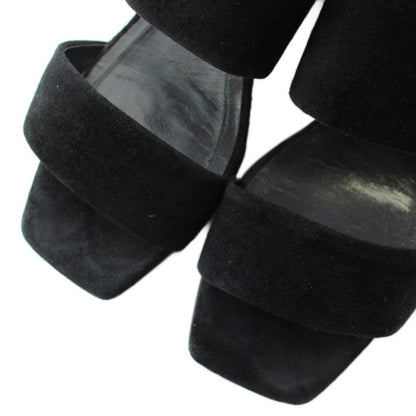 Celine Phoebe Philo Era Sandals Suede Open Toe Chunky Heel Ankle Strap 36