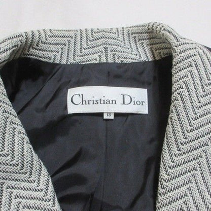 Dior Vintage T-Shirt Jacket Chevron Stripe Fully Lined Wool Large