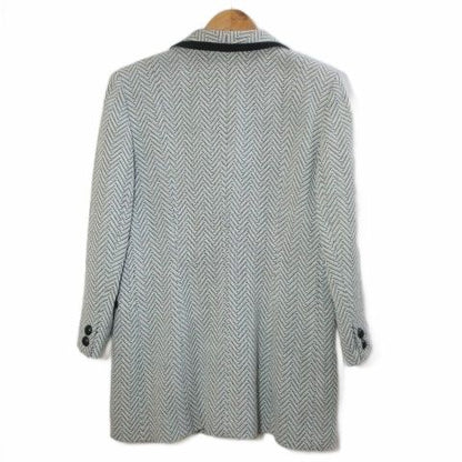 Dior Vintage T-Shirt Jacket Chevron Stripe Fully Lined Wool Large
