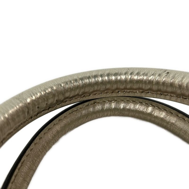 Gucci Handbag GG Plus Supreme Ivory Gold Mini Boston Leather