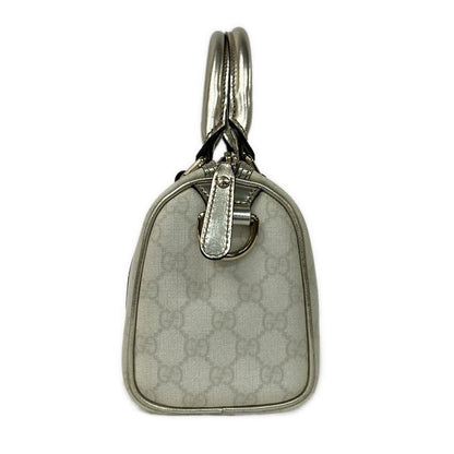 Gucci Handbag GG Plus Supreme Ivory Gold Mini Boston Leather