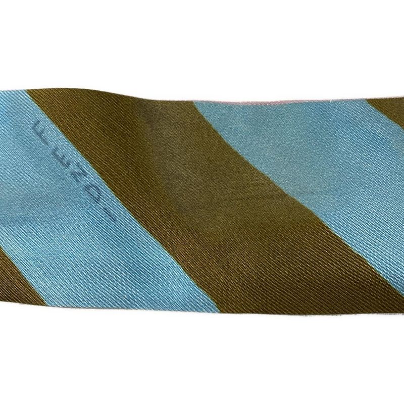 Fendi Scarf Light Blue Pink Multi Ribbon Floral Pattern Silk
