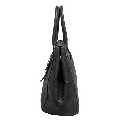 Dior Tote Cannage Stitch Black D Buckle Leather