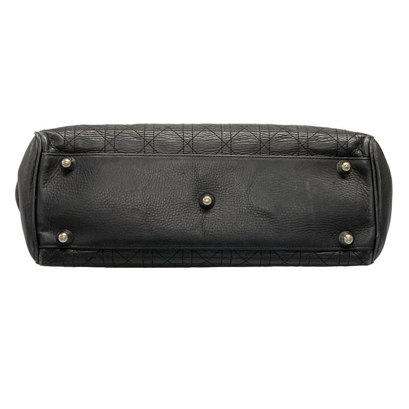 Dior Tote Cannage Stitch Black D Buckle Leather
