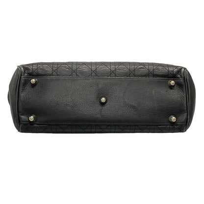 Dior Tote Cannage Stitch Black D Buckle Leather