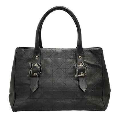 Dior Tote Cannage Stitch Black D Buckle Leather