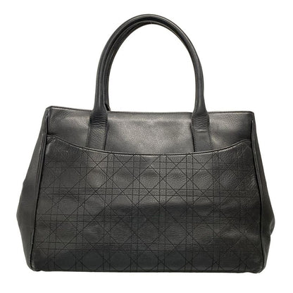 Dior Tote Cannage Stitch Black D Buckle Leather