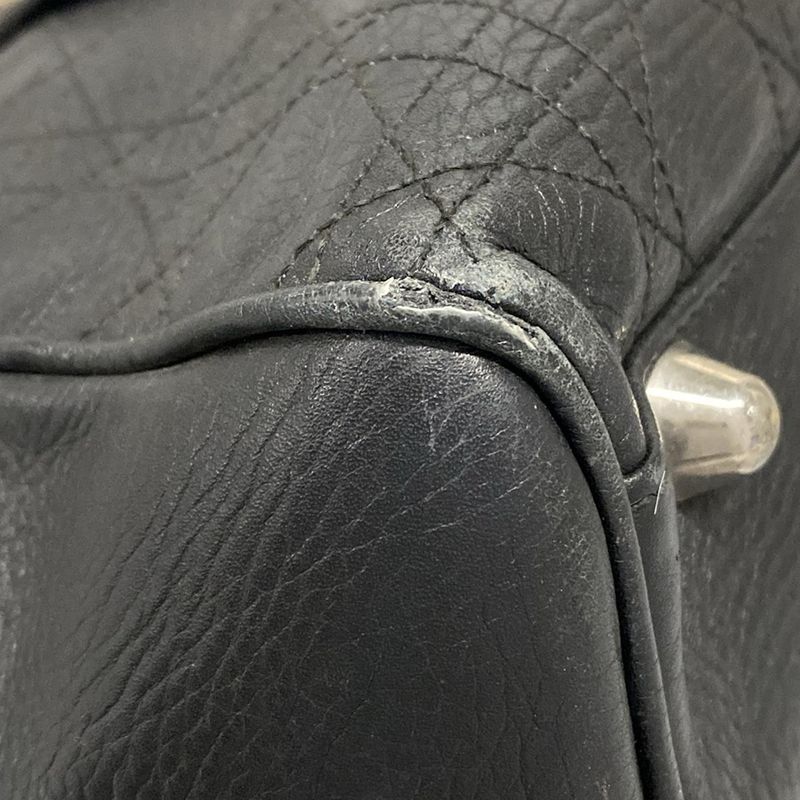 Dior Tote Cannage Stitch Black D Buckle Leather