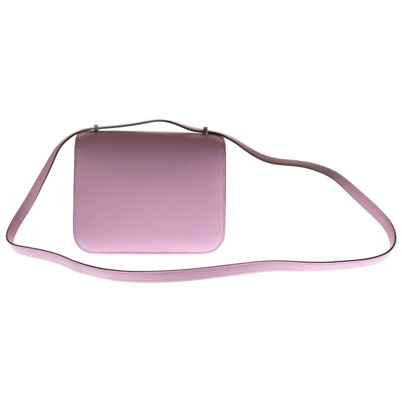 Hermes Constance Mini Mauve Silvestre Epsom Shoulder Bag Silver