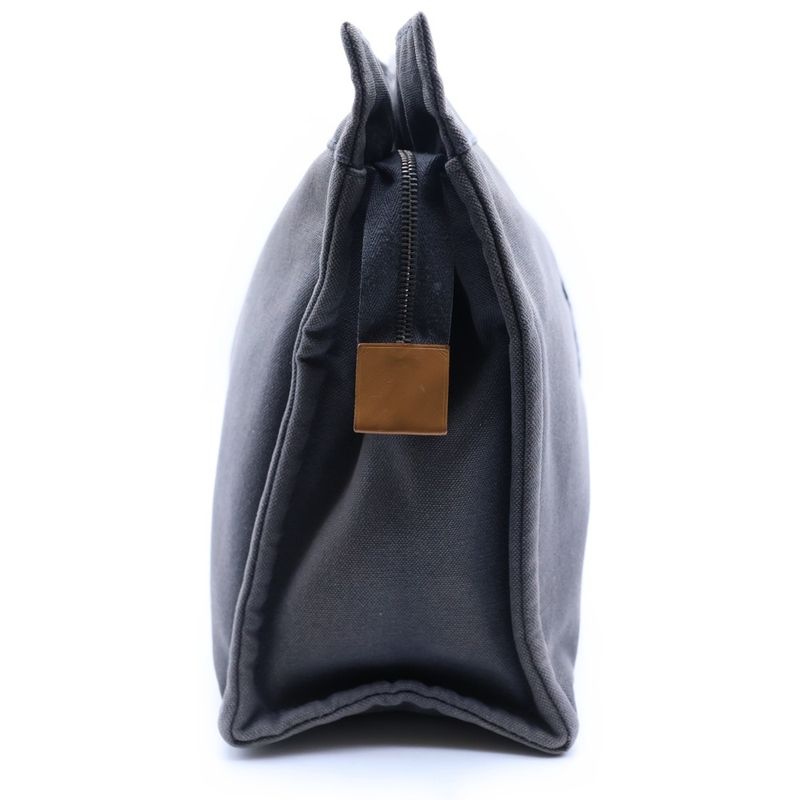 Hermes Fourre Tout Canvas Clutch Gray