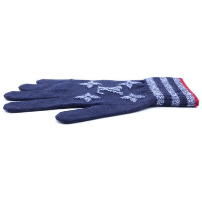 Louis Vuitton Monogram Stripes Glove Navy Wool Gloves