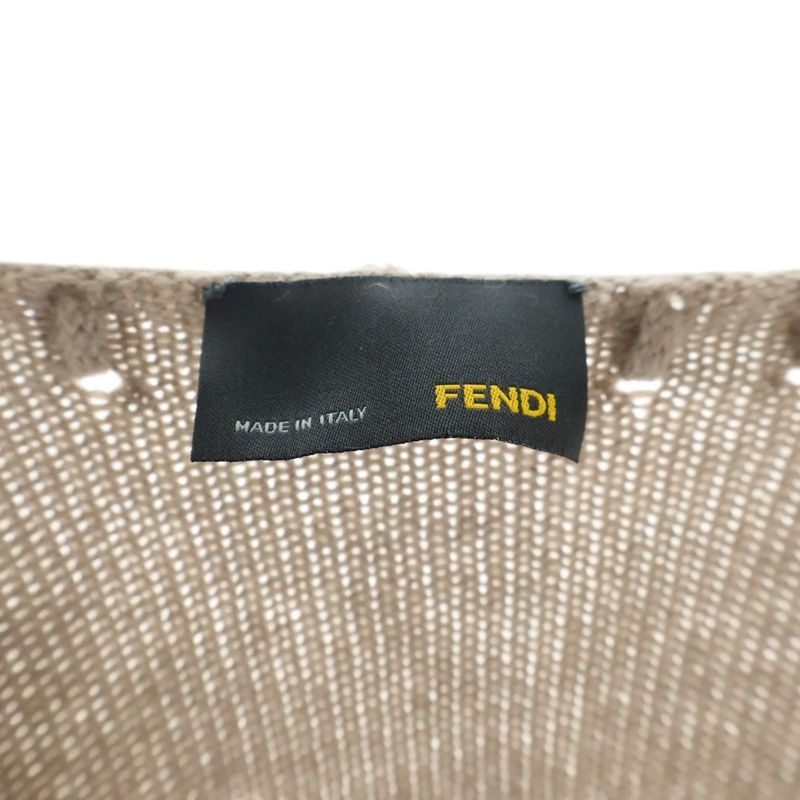 Fendi Cashmere Poncho Brown 40 Flat