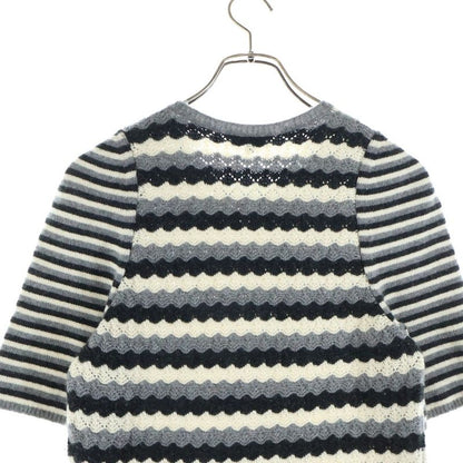 Chanel Cashmere Border Short Sleeve Dress Gray
