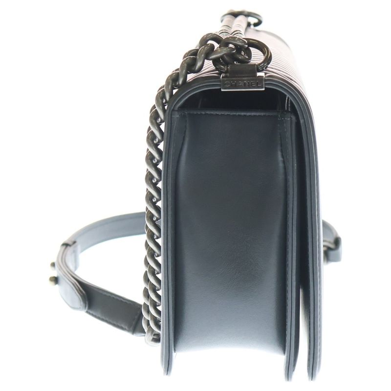 Chanel 28 Stitch Gray Lambskin Shoulder Bag