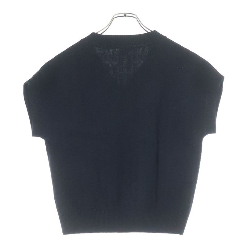 Hermes Pattern V-neck Knit Vest Black