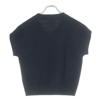 Hermes Pattern V-neck Knit Vest Black