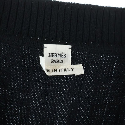 Hermes Pattern V-neck Knit Vest Black