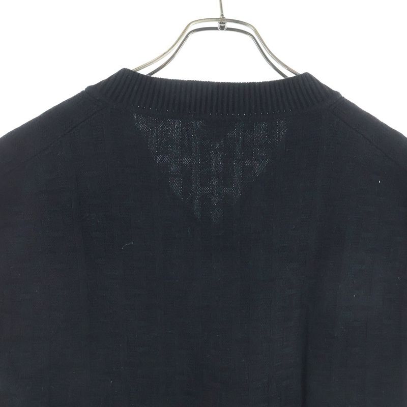 Hermes Pattern V-neck Knit Vest Black