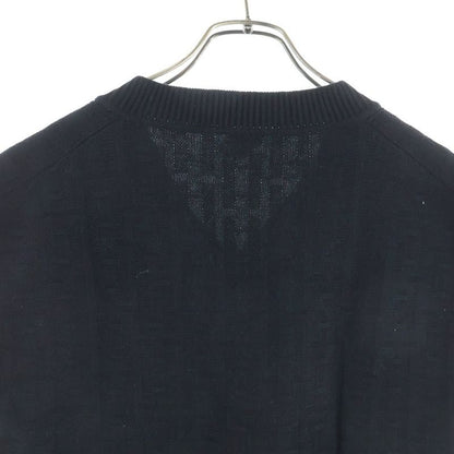 Hermes Pattern V-neck Knit Vest Black