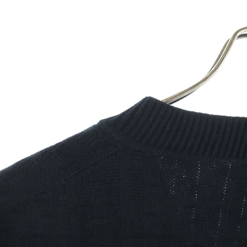 Hermes Pattern V-neck Knit Vest Black