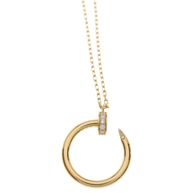 Cartier Just Ankle Diamond Necklace Pendant 18K PG Pink Gold