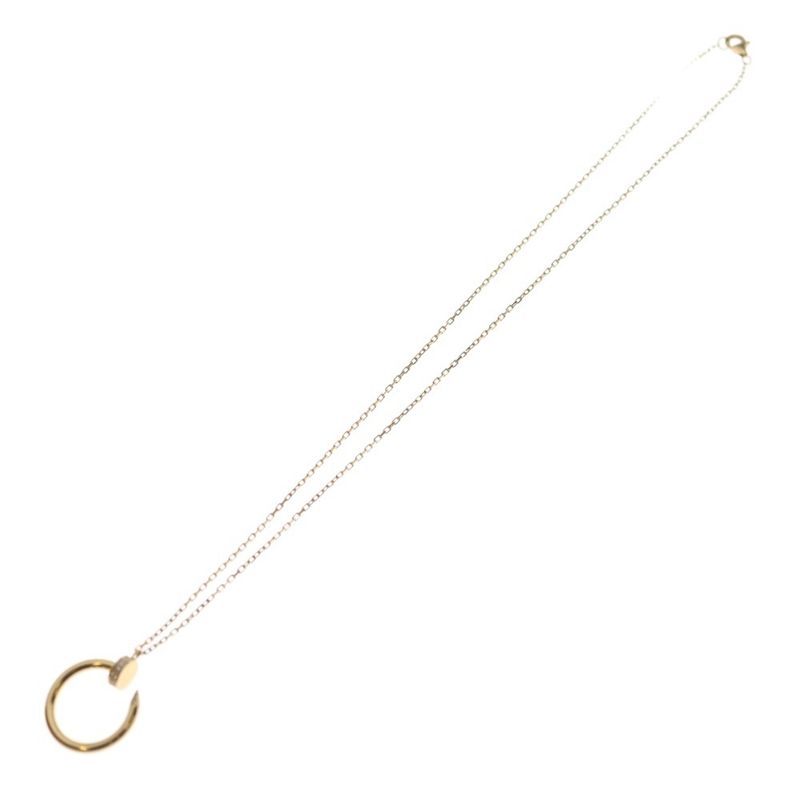 Cartier Just Ankle Diamond Necklace Pendant 18K PG Pink Gold