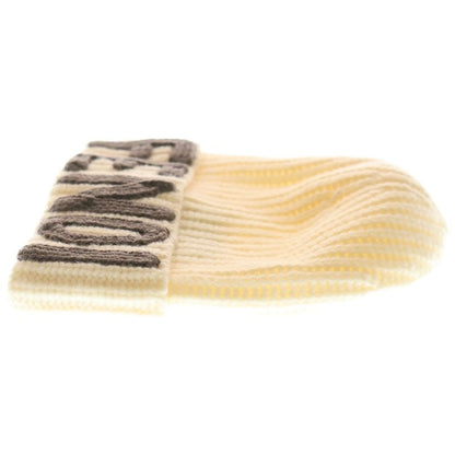 Fendi Front Logo Knit Cap Ivory