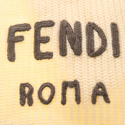 Fendi Logo Knit Scarf Ivory
