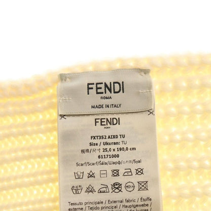 Fendi Logo Knit Scarf Ivory